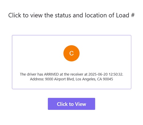 Load Status email