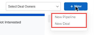 New menu with New Pipeline and New Deal