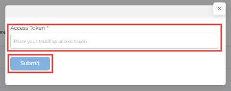 Access Token popup for Mudflap