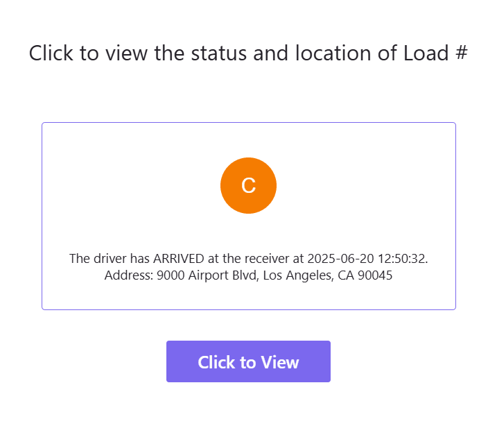 Load Status email